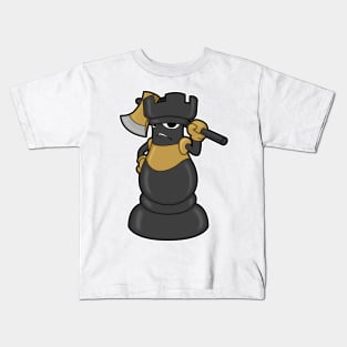 Chess piece Rook at Chess with Axe Kids T-Shirt